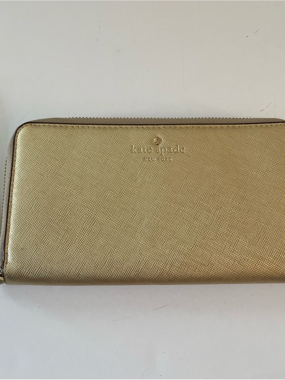 kate spade Gold Metallic Zip-Around Wallet wristlet